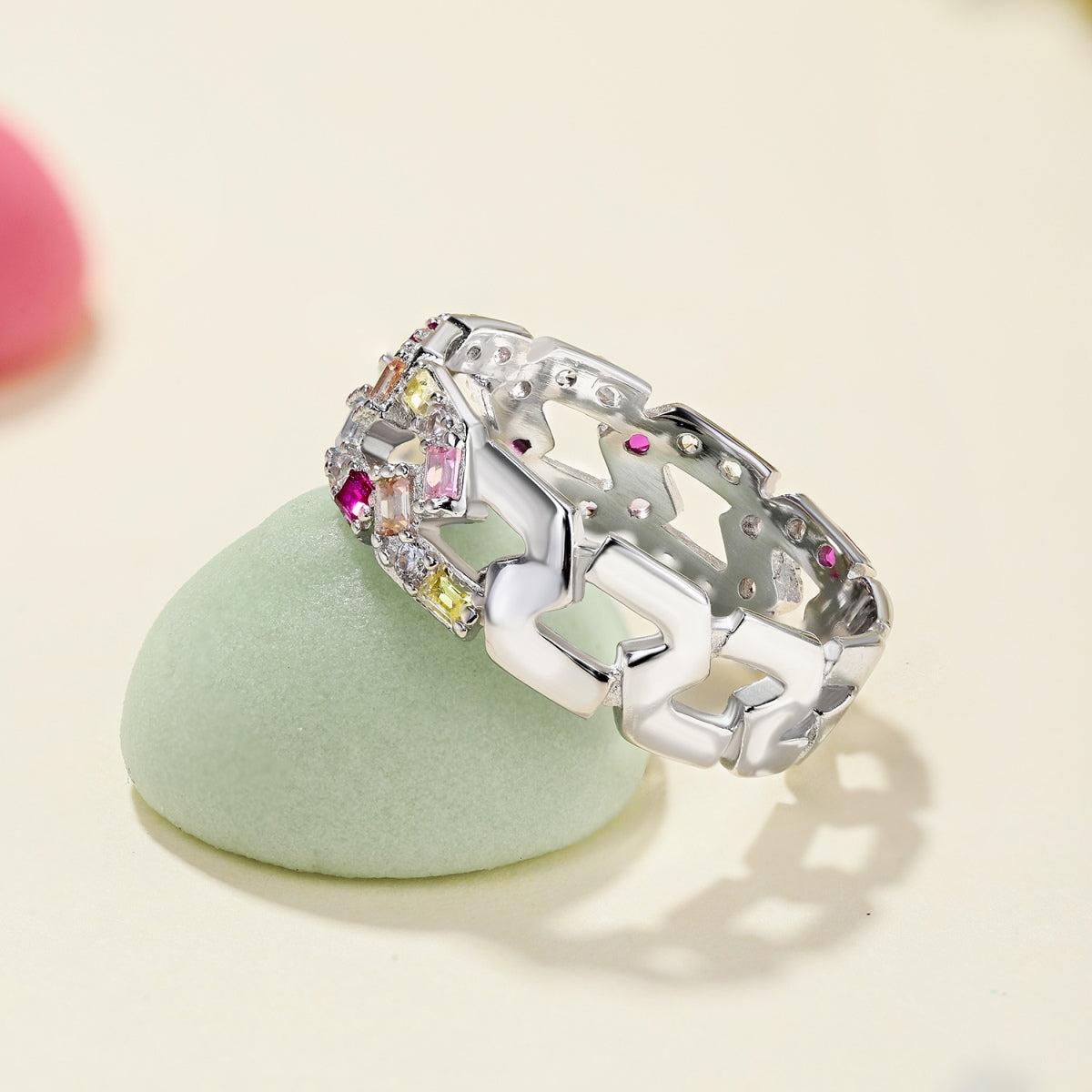 [Lumi Jewels]Sparkling Vibrant Emerald Cut Daily Ring
