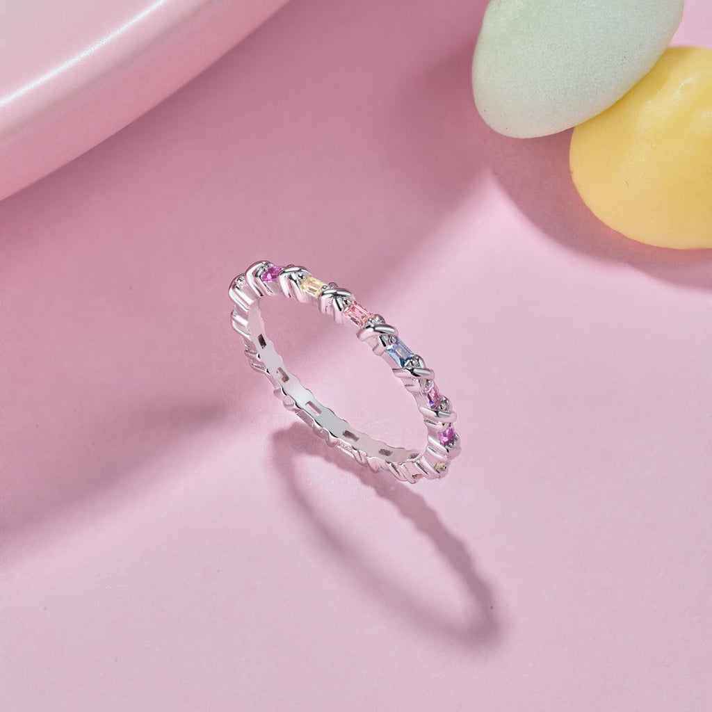 [Lumi Jewels]Charming Colorful Round Cut Daily Ring