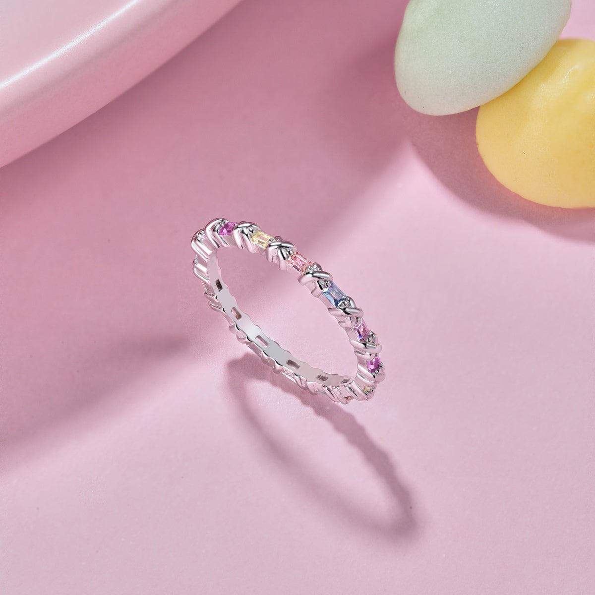 [Lumi Jewels]Charming Colorful Round Cut Daily Ring