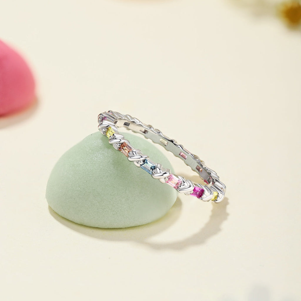 [Lumi Jewels]Charming Colorful Round Cut Daily Ring