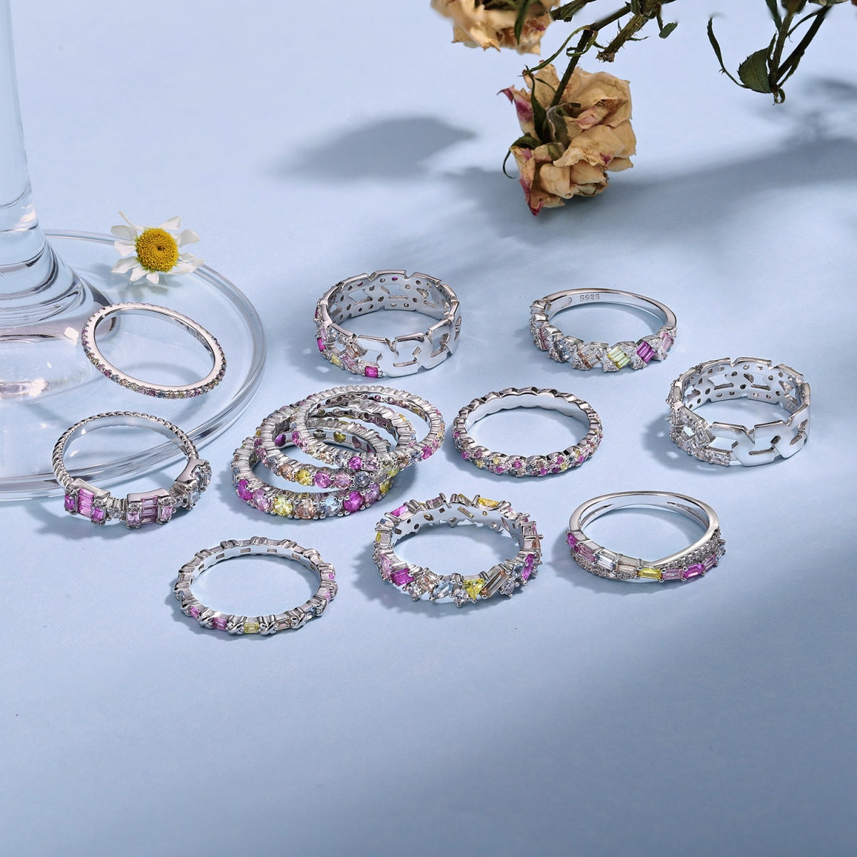 [Lumi Jewels]Charming Colorful Round Cut Daily Ring