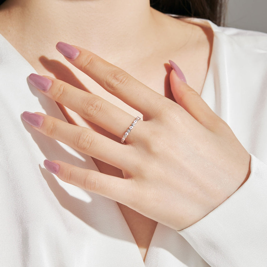[Lumi Jewels]Sparkling Vibrant Round Shape Daily Ring