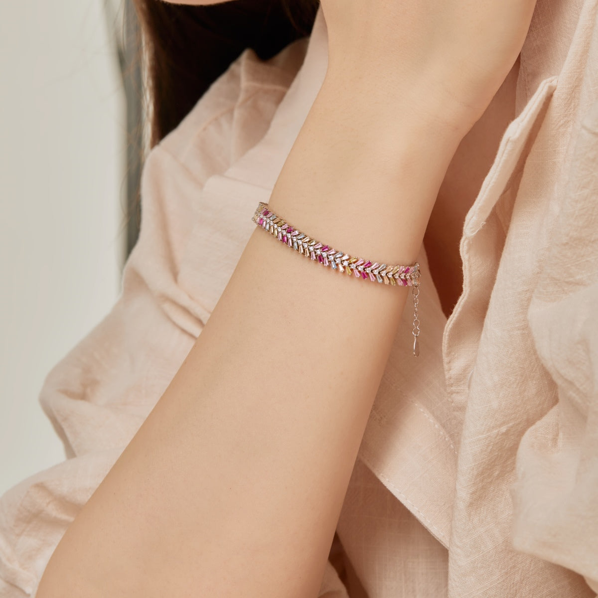 [Lumi Jewels]Dainty Radiant Emerald Cut Daily Bracelet