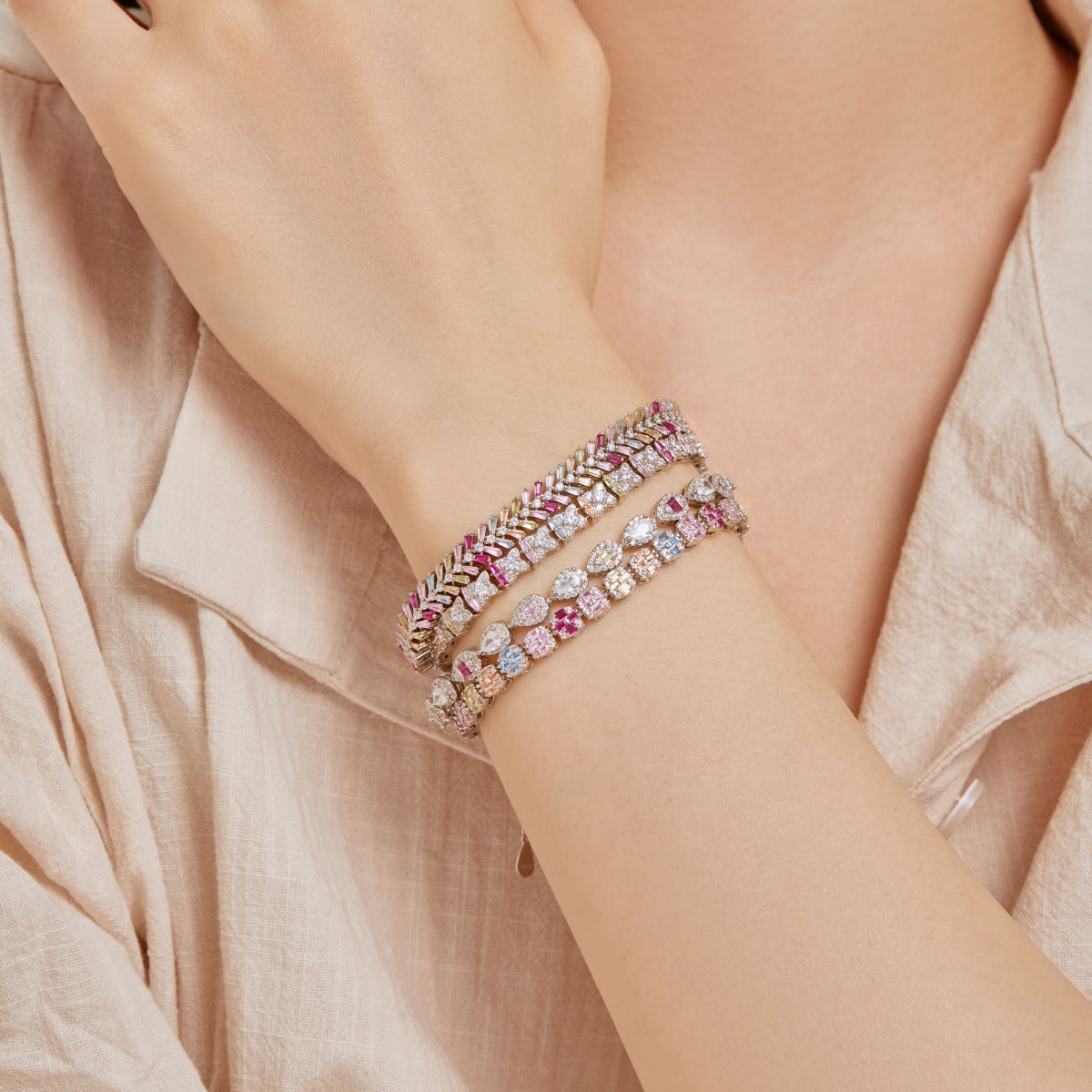 [Lumi Jewels]Dainty Radiant Emerald Cut Daily Bracelet