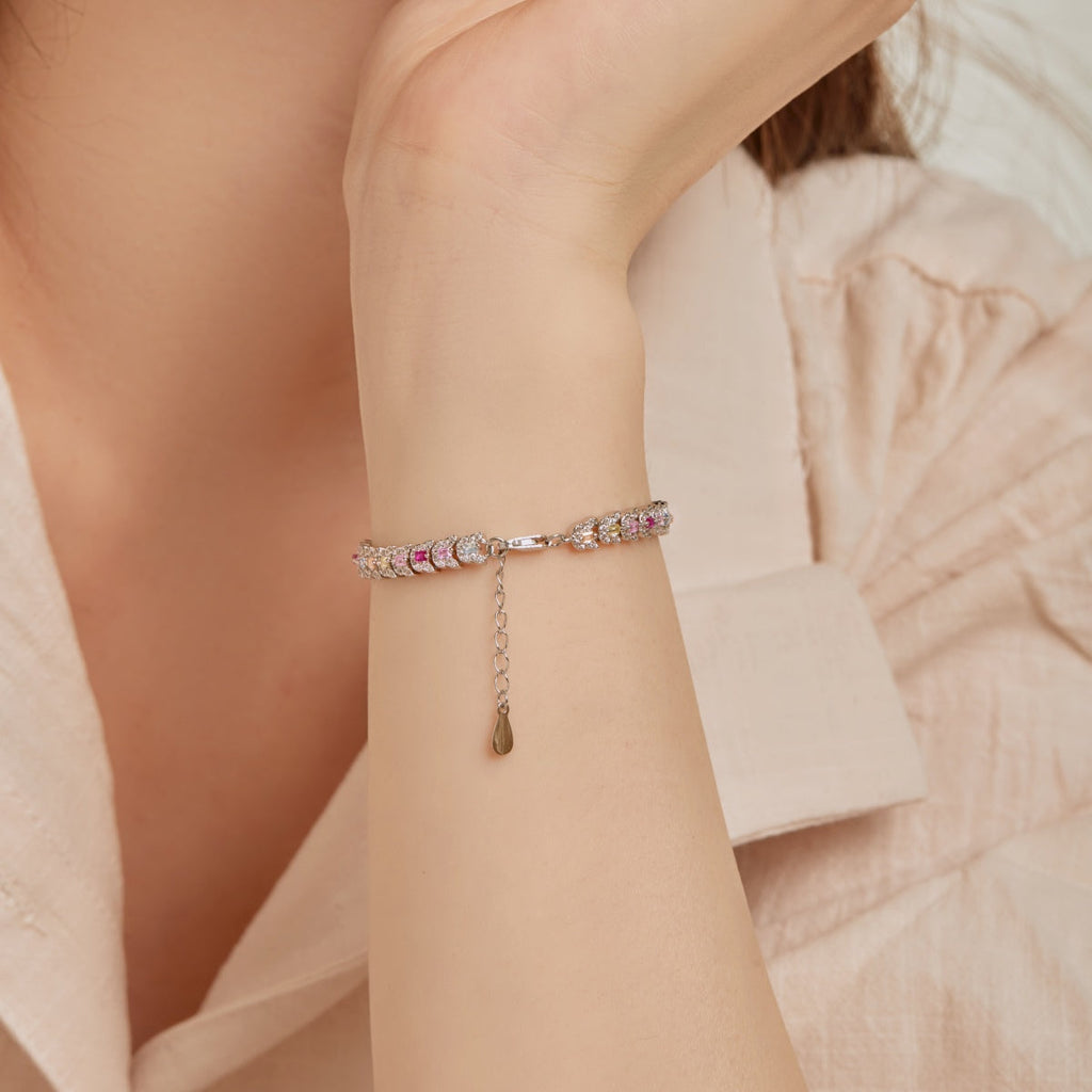 [Lumi Jewels]Delicate Colorful Multi Cut Daily Bracelet