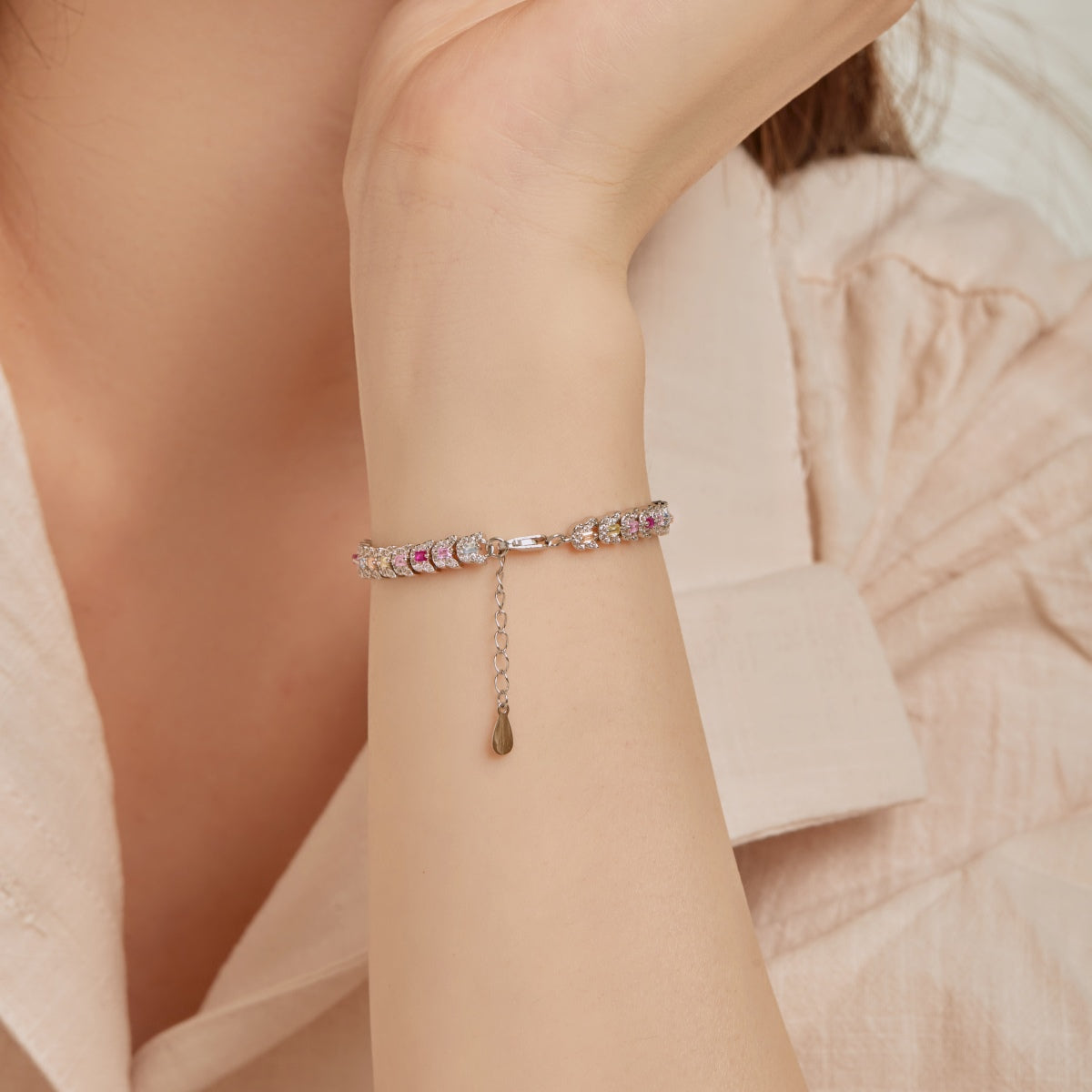 [Lumi Jewels]Delicate Colorful Multi Cut Daily Bracelet
