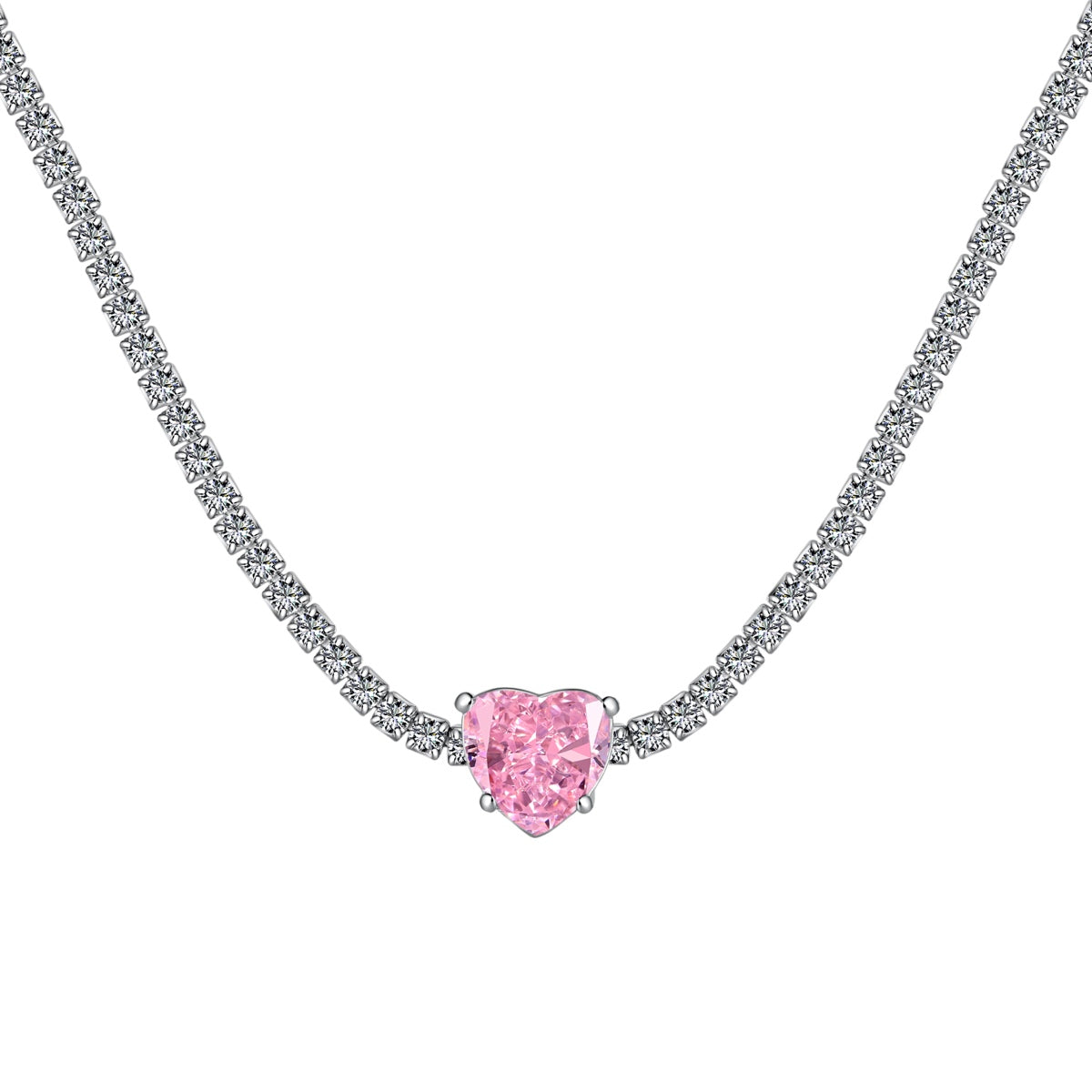 [Lumi Jewels]2.0 Carat Sparkling Tennis Heart Cut Necklace