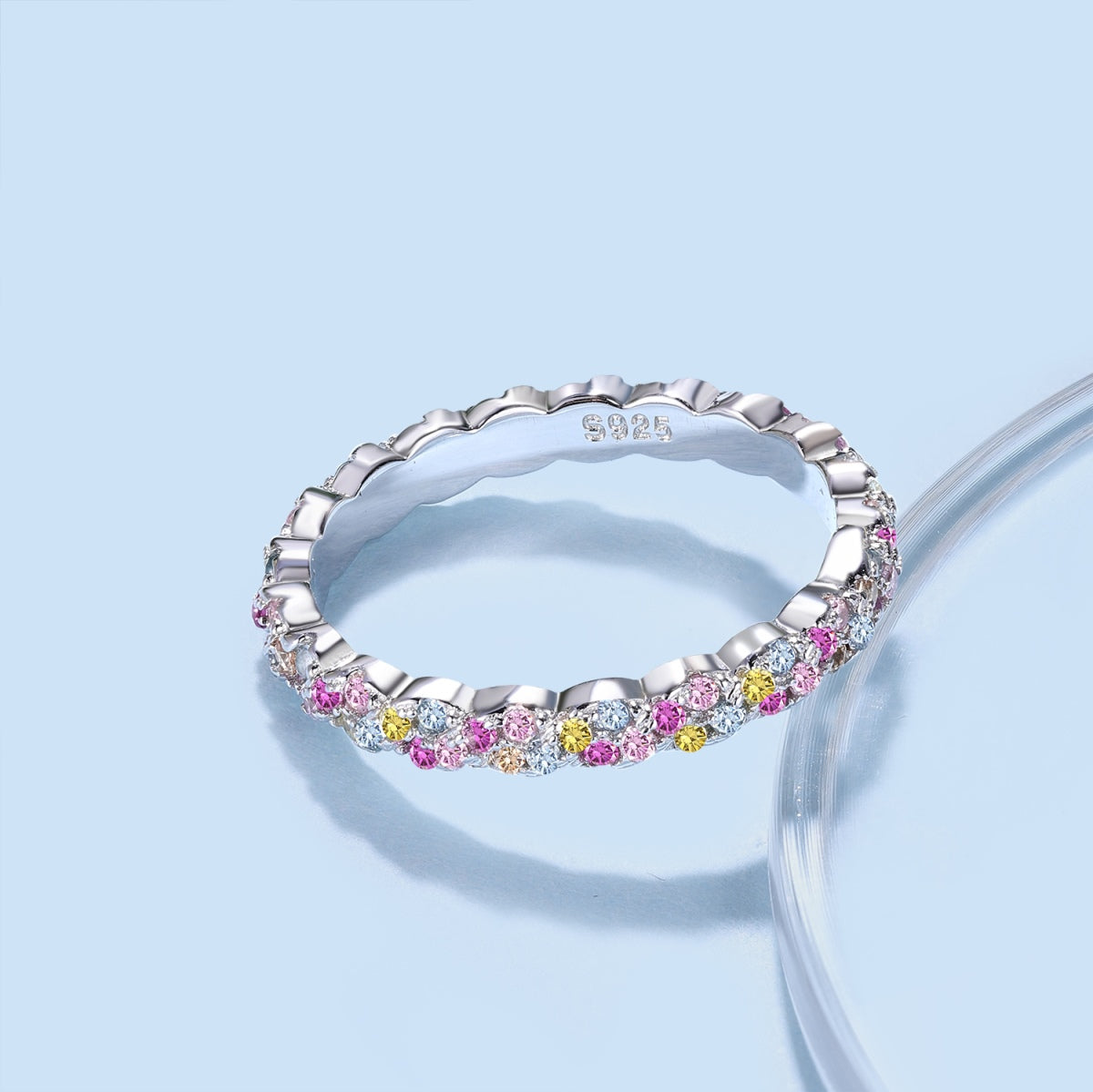 [Lumi Jewels]Dainty Ebullient Round Cut Daily Ring