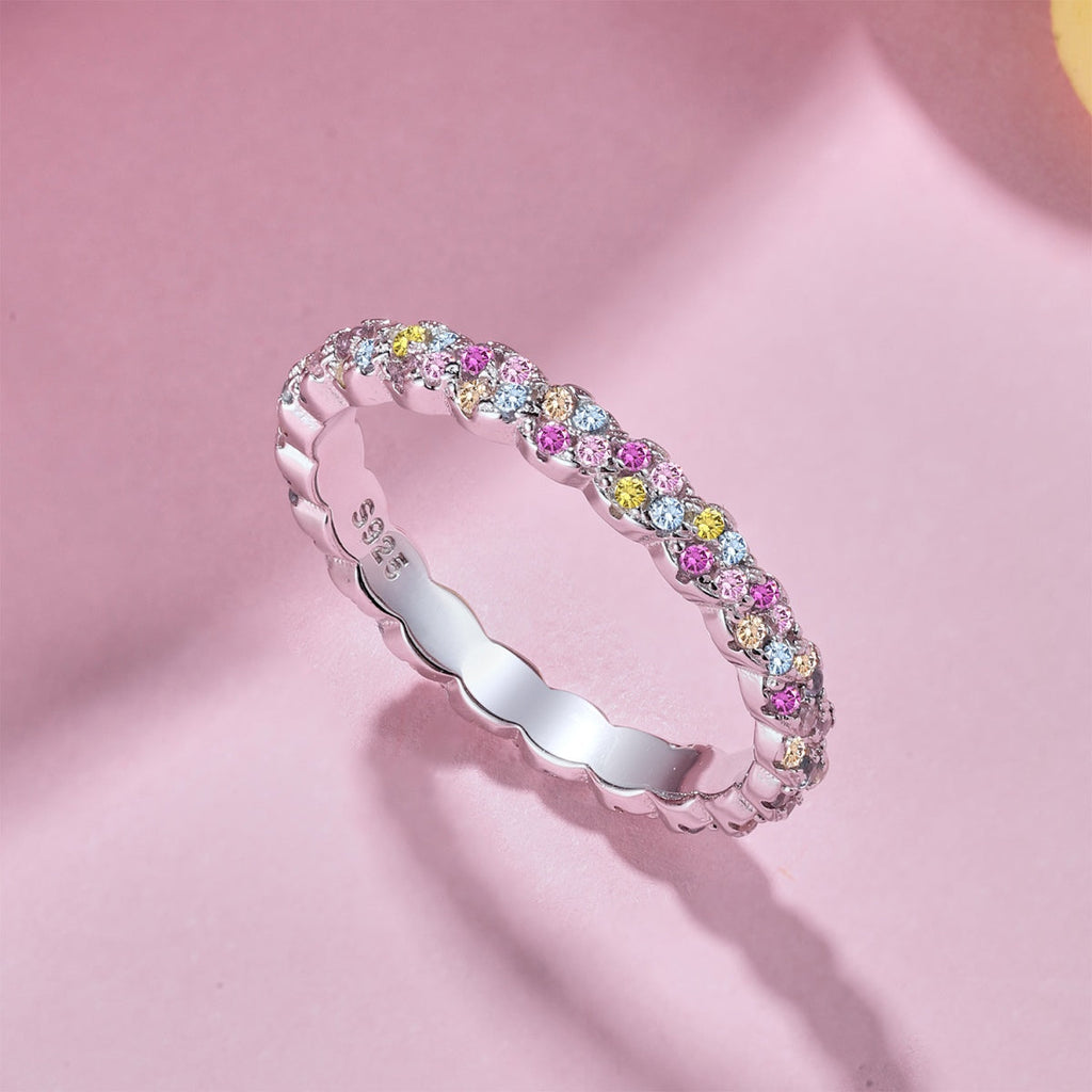 [Lumi Jewels]Dainty Ebullient Round Cut Daily Ring