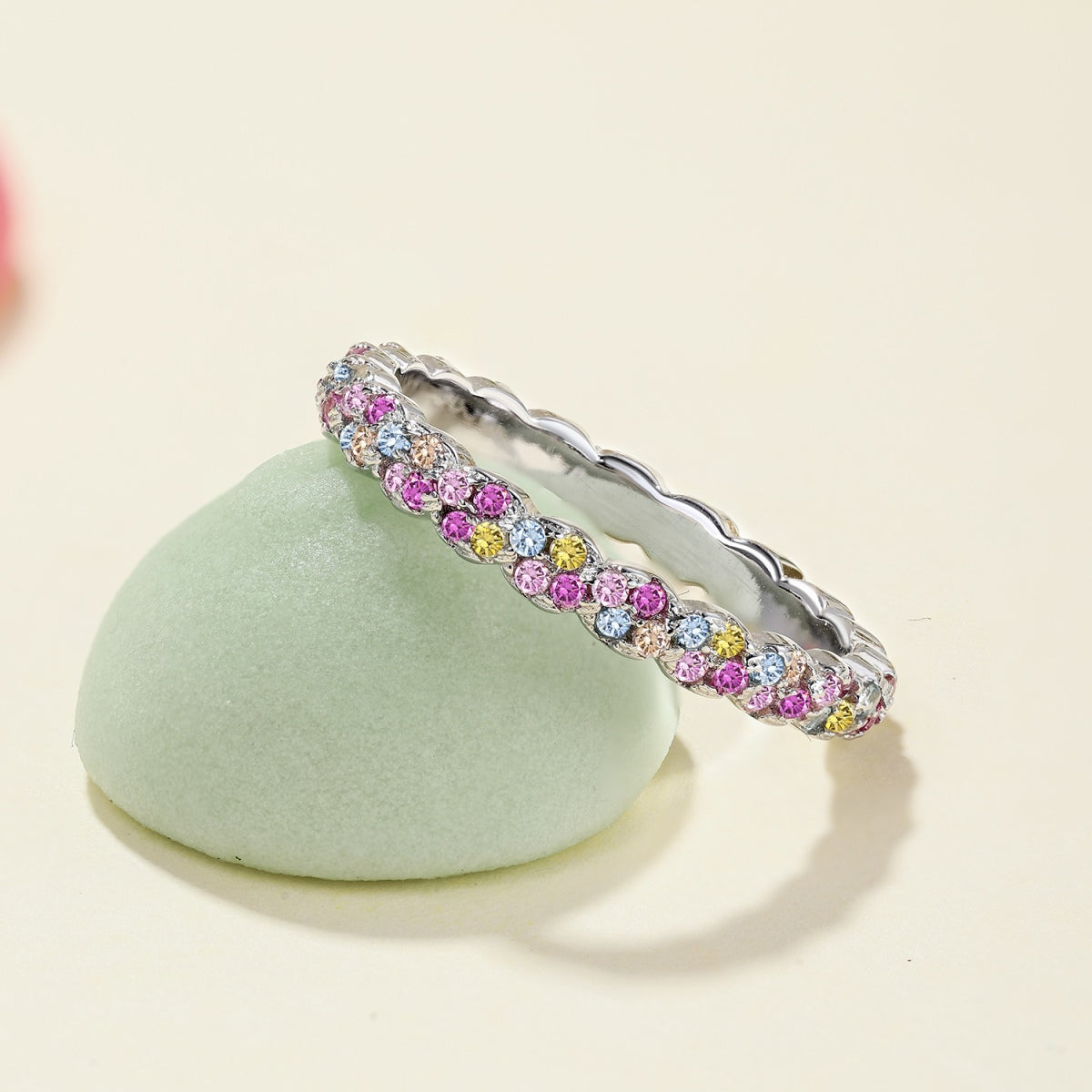 [Lumi Jewels]Dainty Ebullient Round Cut Daily Ring