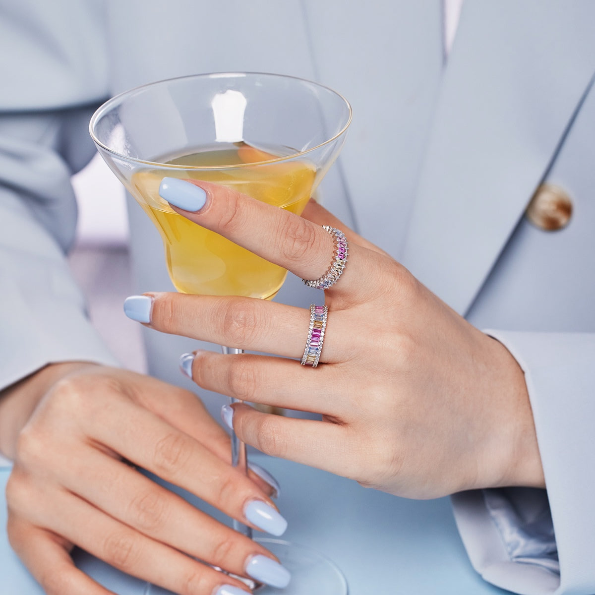 [Lumi Jewels]Splashy Ornate Emerald Cut Cocktail Ring