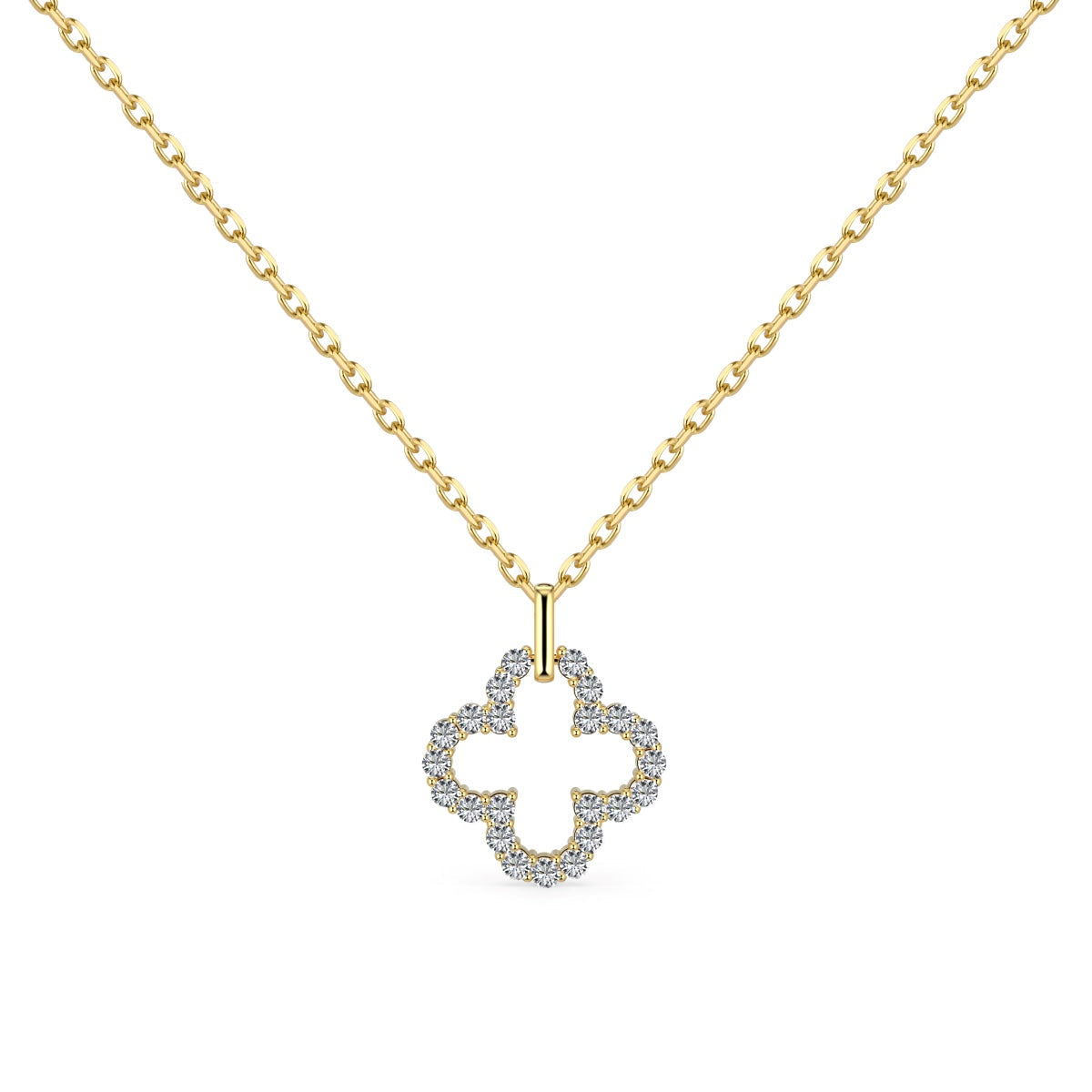 [Lumi Jewels]Four-Leaf Clover Hollow Design Exquisite Necklace