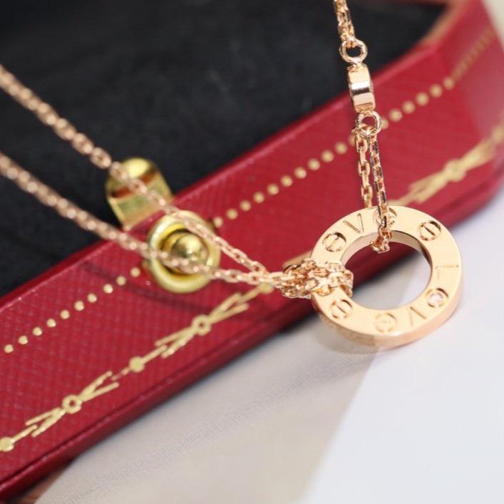 [Lumi Jewels]LOVE NECKLACE ADJUSTABLE ROSE GOLD 2 DIAMOND
