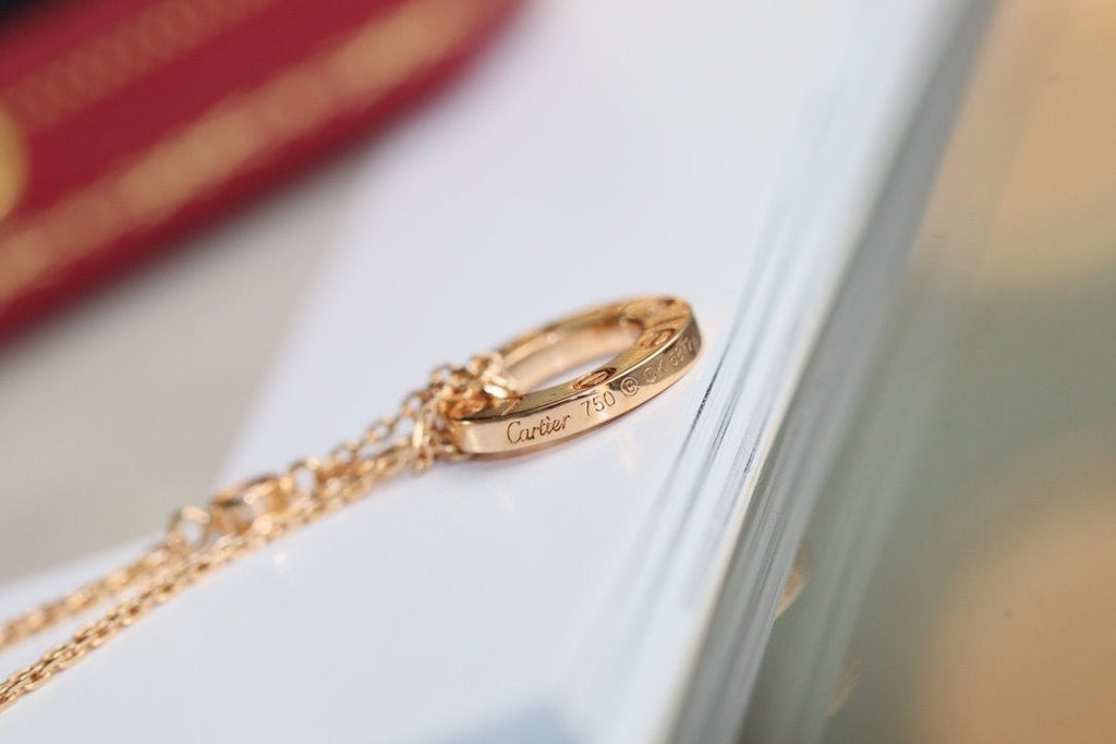 [Lumi Jewels]LOVE NECKLACE ADJUSTABLE ROSE GOLD 2 DIAMOND