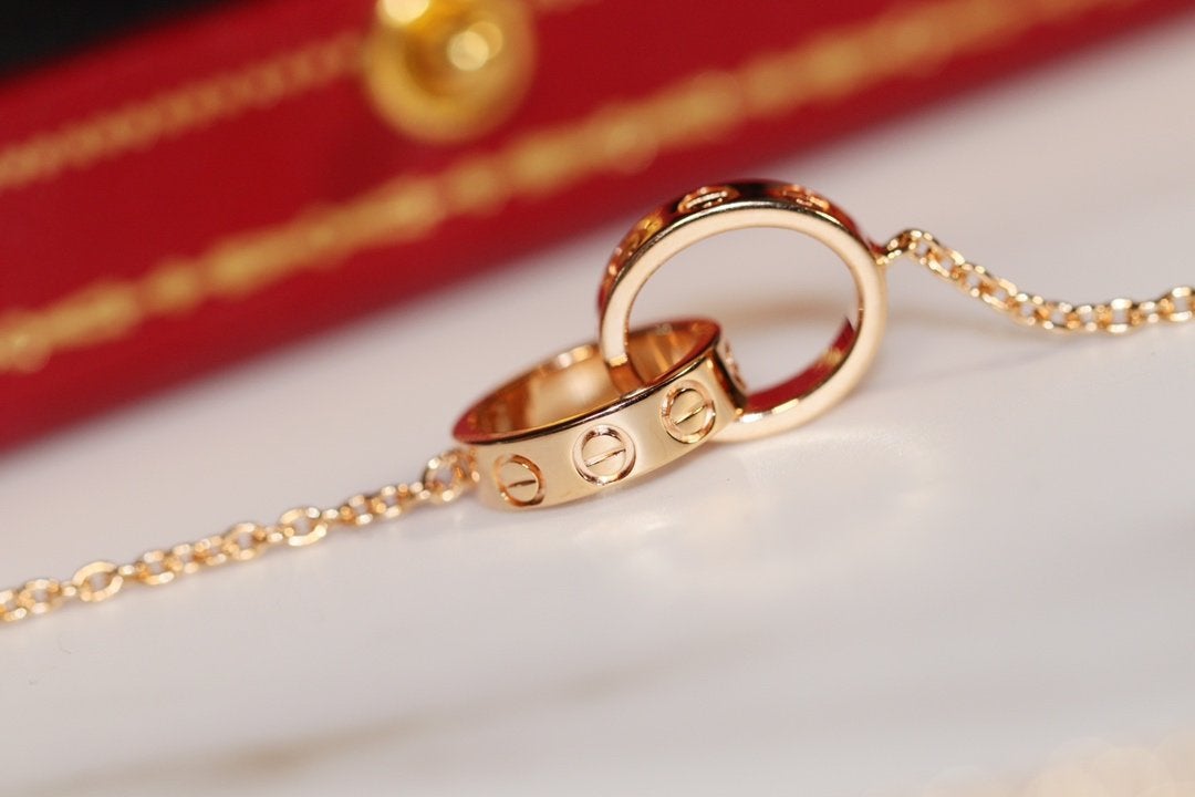 [Lumi Jewels]LOVE NECKLACE PINK GOLD AND SILVER
