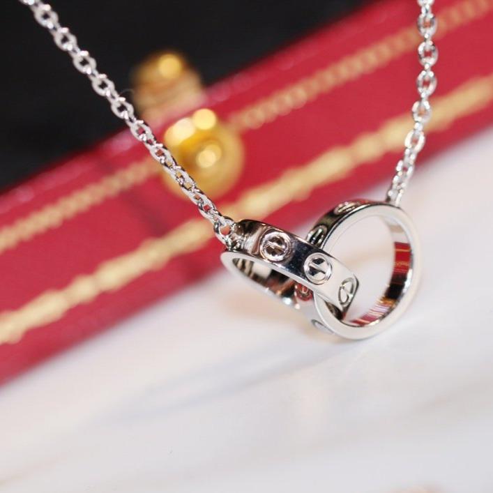 [Lumi Jewels]LOVE NECKLACE PINK GOLD AND SILVER