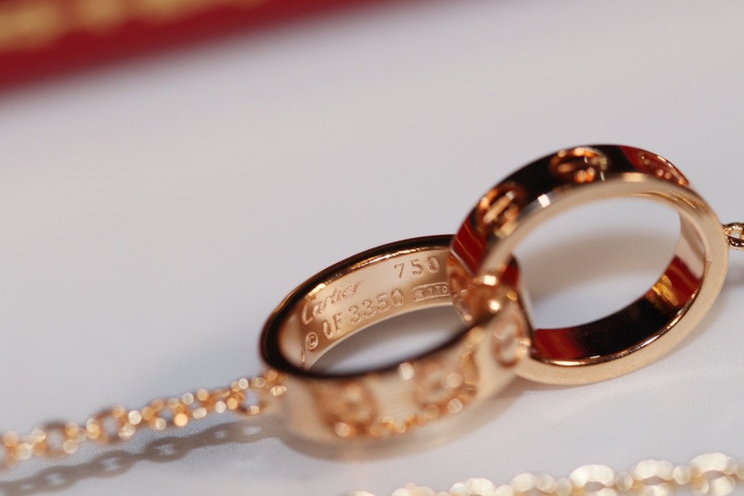 [Lumi Jewels]LOVE NECKLACE PINK GOLD AND SILVER