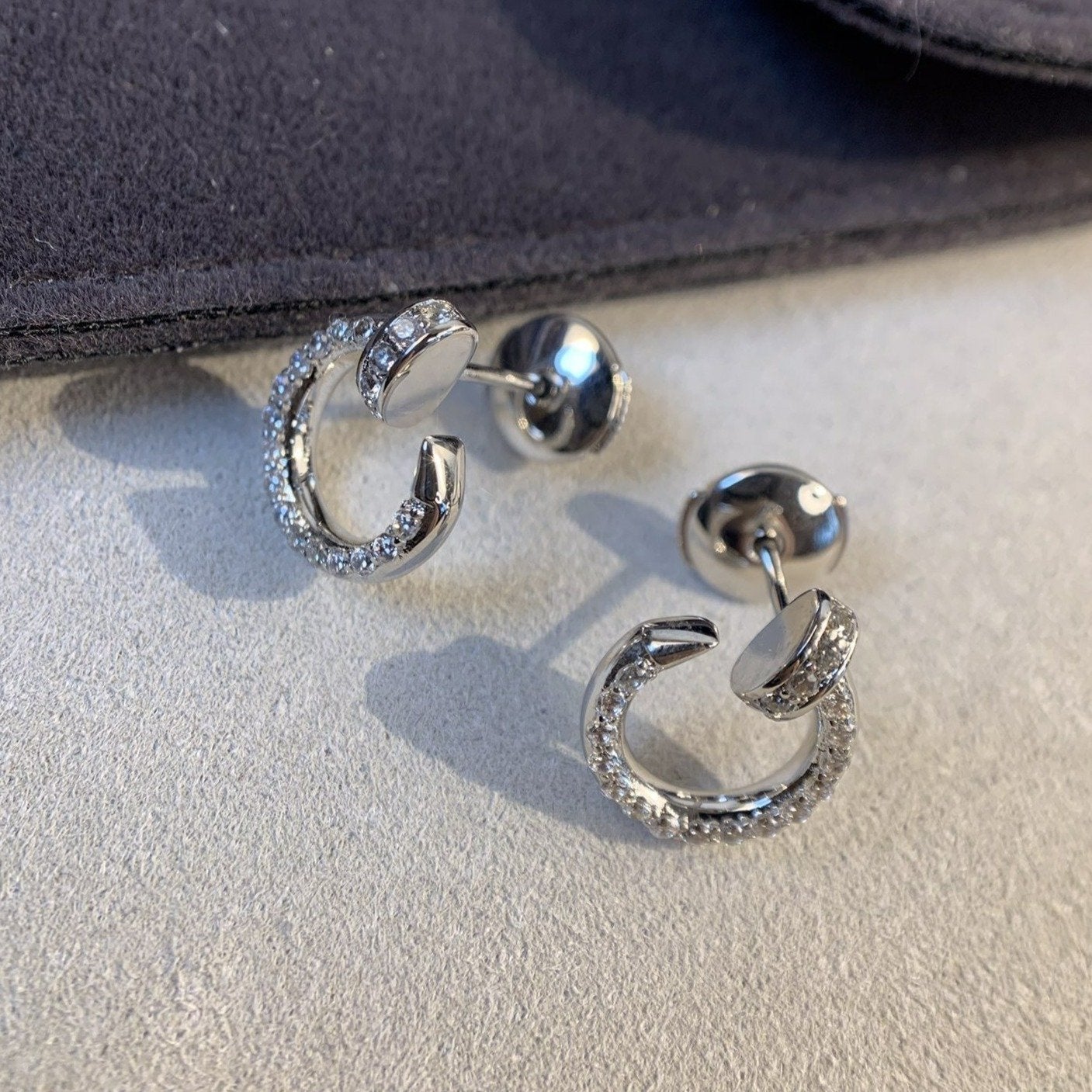 [Lumi Jewels]JUSTE EARRINGS SILVER DIAMONDS