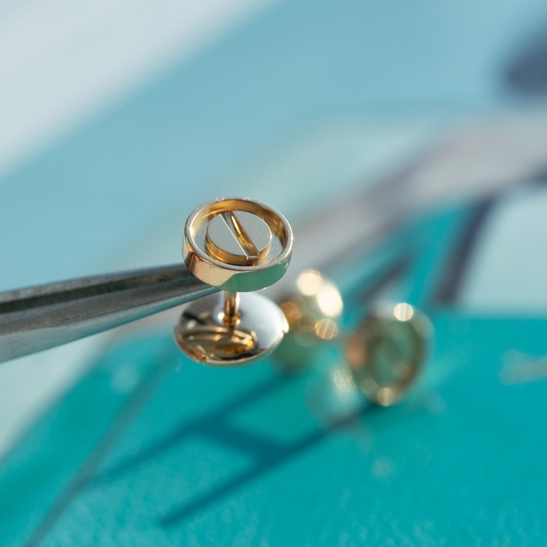 [Lumi Jewels]LOVE EARRINGS PINK GOLD 10MM