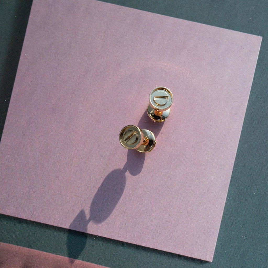 [Lumi Jewels]LOVE EARRINGS PINK GOLD 10MM