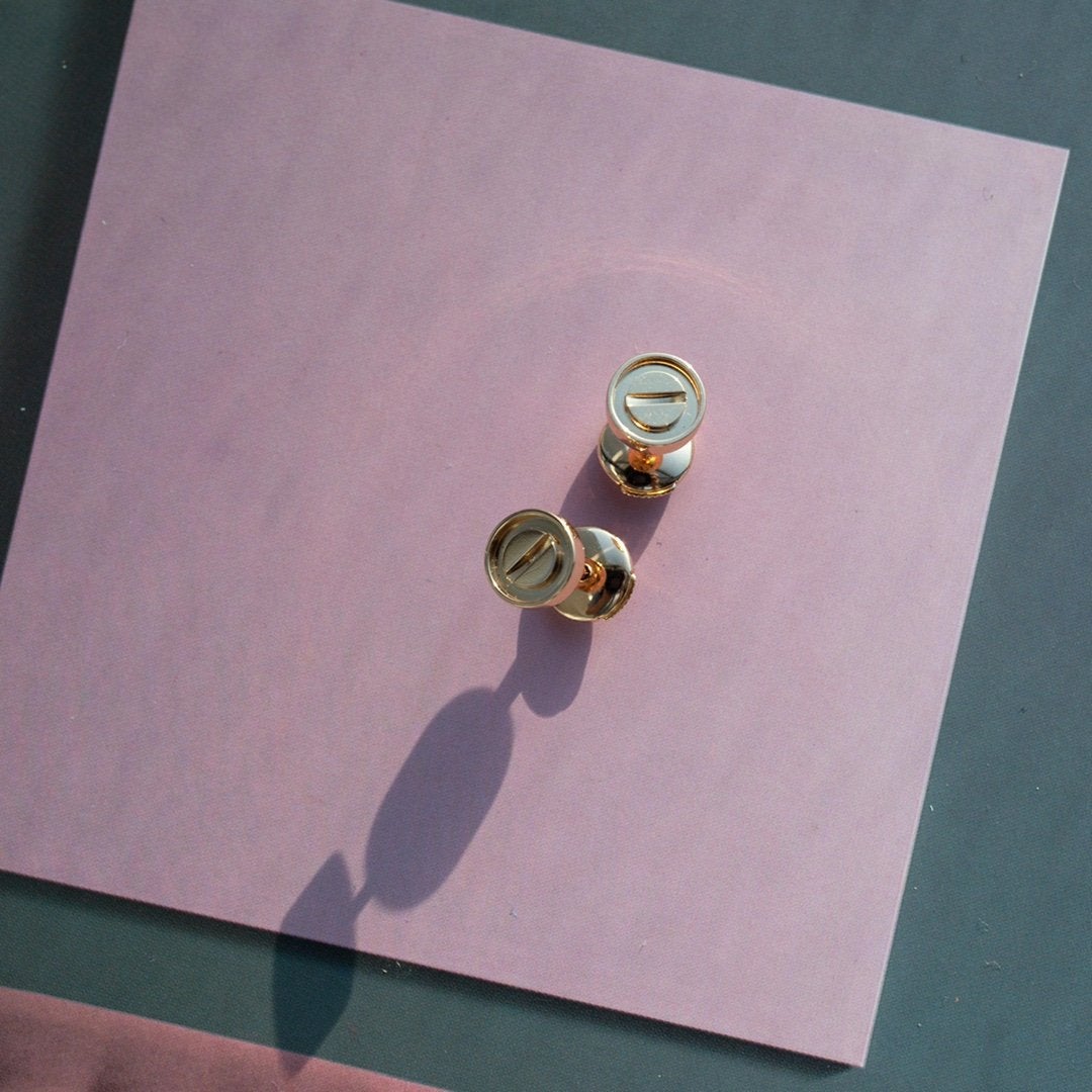 [Lumi Jewels]LOVE EARRINGS PINK GOLD 10MM