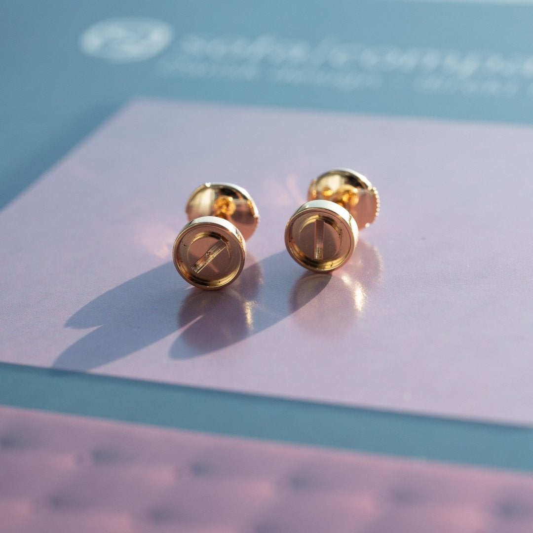 [Lumi Jewels]LOVE EARRINGS PINK GOLD 10MM