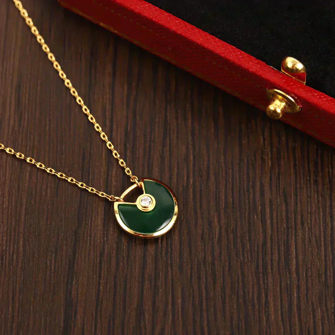 [Lumi Jewels]AMULETTE GOLD MALACHITE NECKLACE