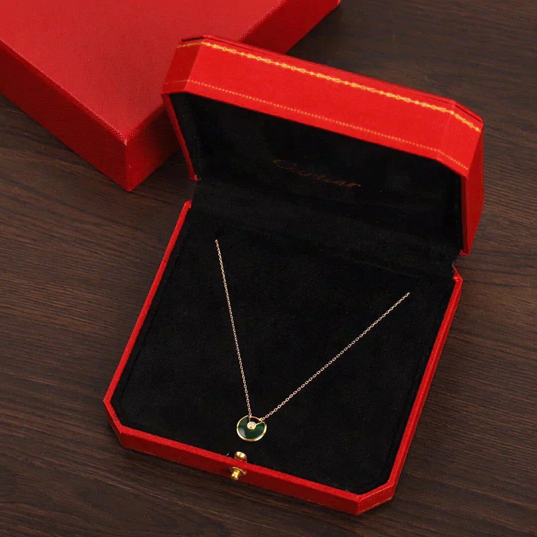 [Lumi Jewels]AMULETTE GOLD MALACHITE NECKLACE