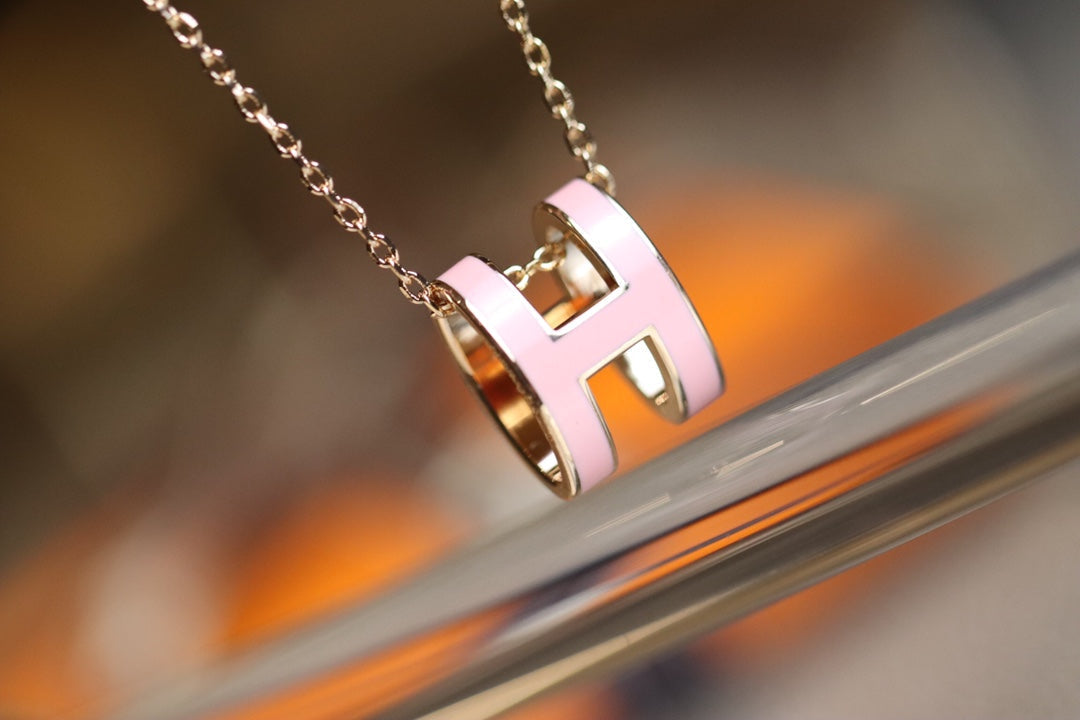 [Lumi Jewels]POP H PEDANT PINK GOLD