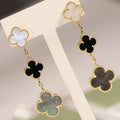 [Lumi Jewels]CLOVER EARRINGS GOLD ONYX MOP 3 MOTIF