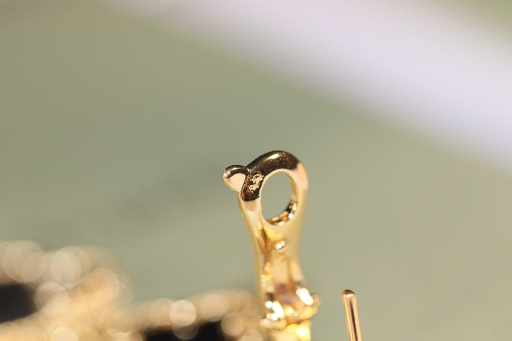 [Lumi Jewels]CLOVER EARRINGS GOLD ONYX MOP 3 MOTIF