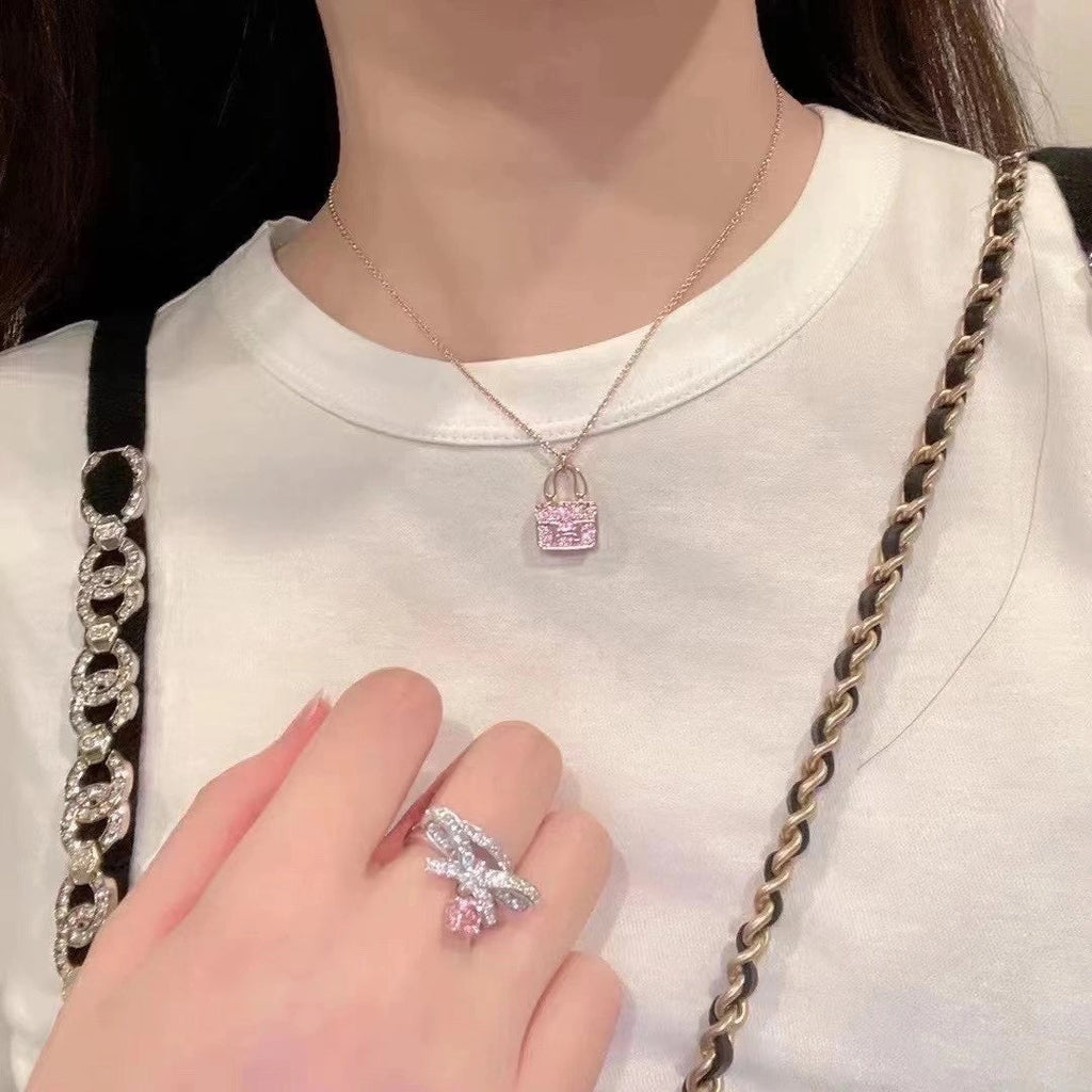 [Lumi Jewels]CONSTANCE PEDANT PURPLE DIAMOND NECKLACE
