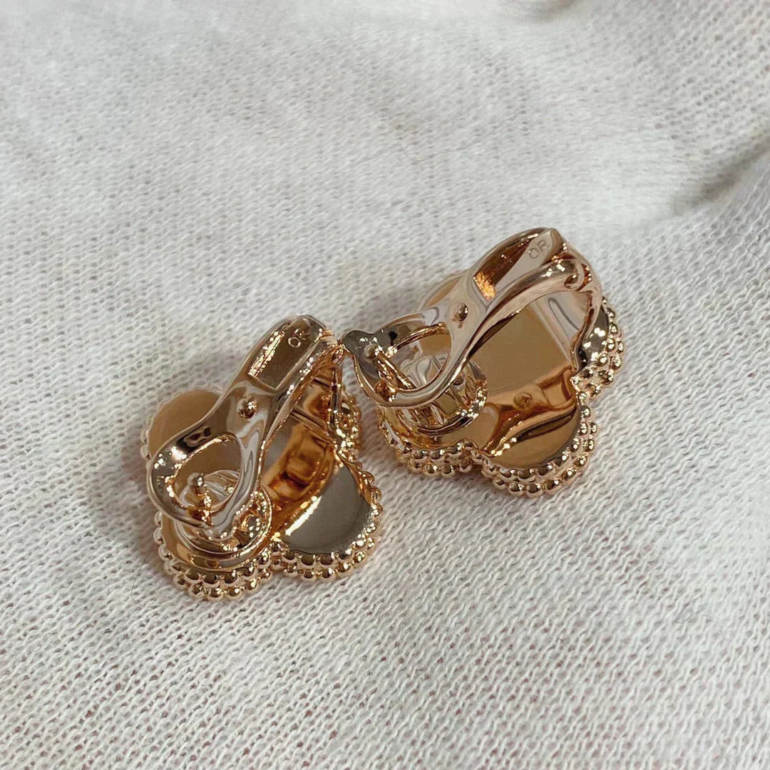 [Lumi Jewels]CLOVER MEDIUM 1 MOTIFS CARNELIAN  DIAMOND earrings