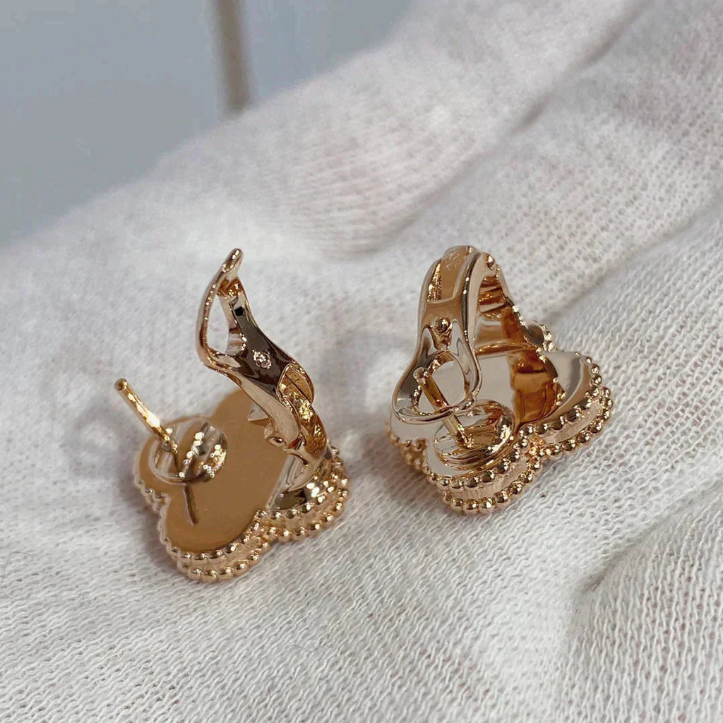 [Lumi Jewels]CLOVER MEDIUM 1 MOTIFS CARNELIAN  DIAMOND earrings