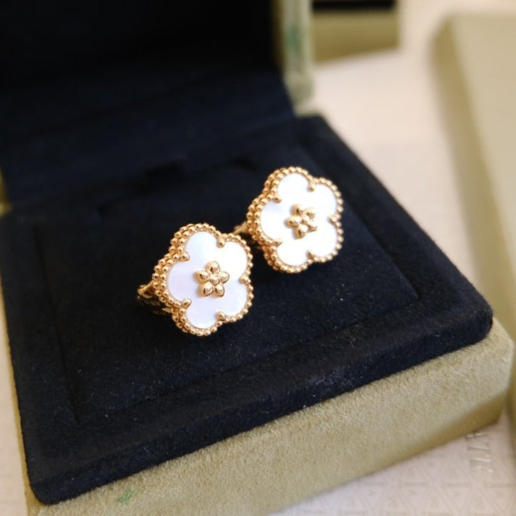 [Lumi Jewels]LUCKY PINK GOLD WHITE MOP EARRINGS