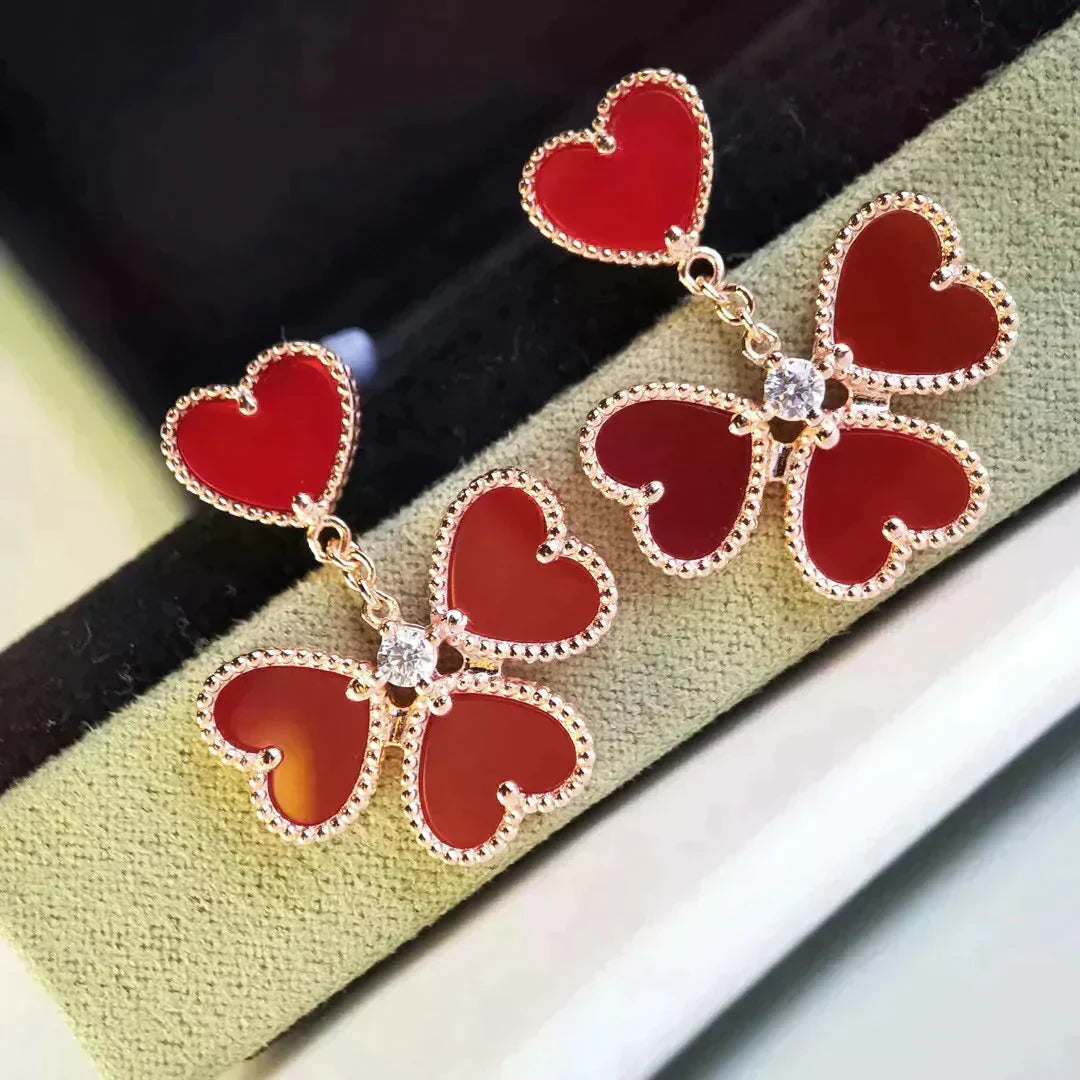 [Lumi Jewels]SWEET CLOVER CARNELIAN EARRINGS