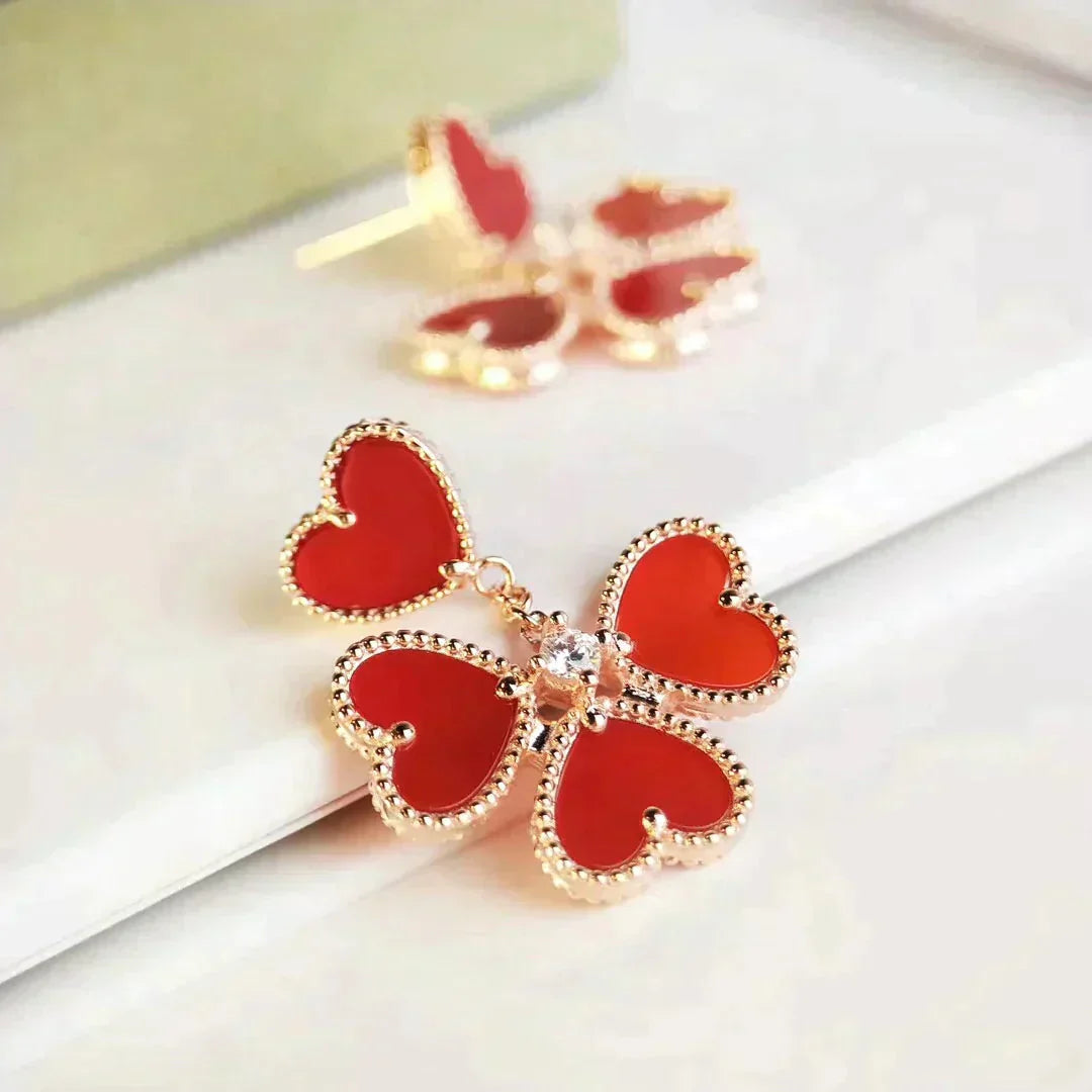 [Lumi Jewels]SWEET CLOVER CARNELIAN EARRINGS