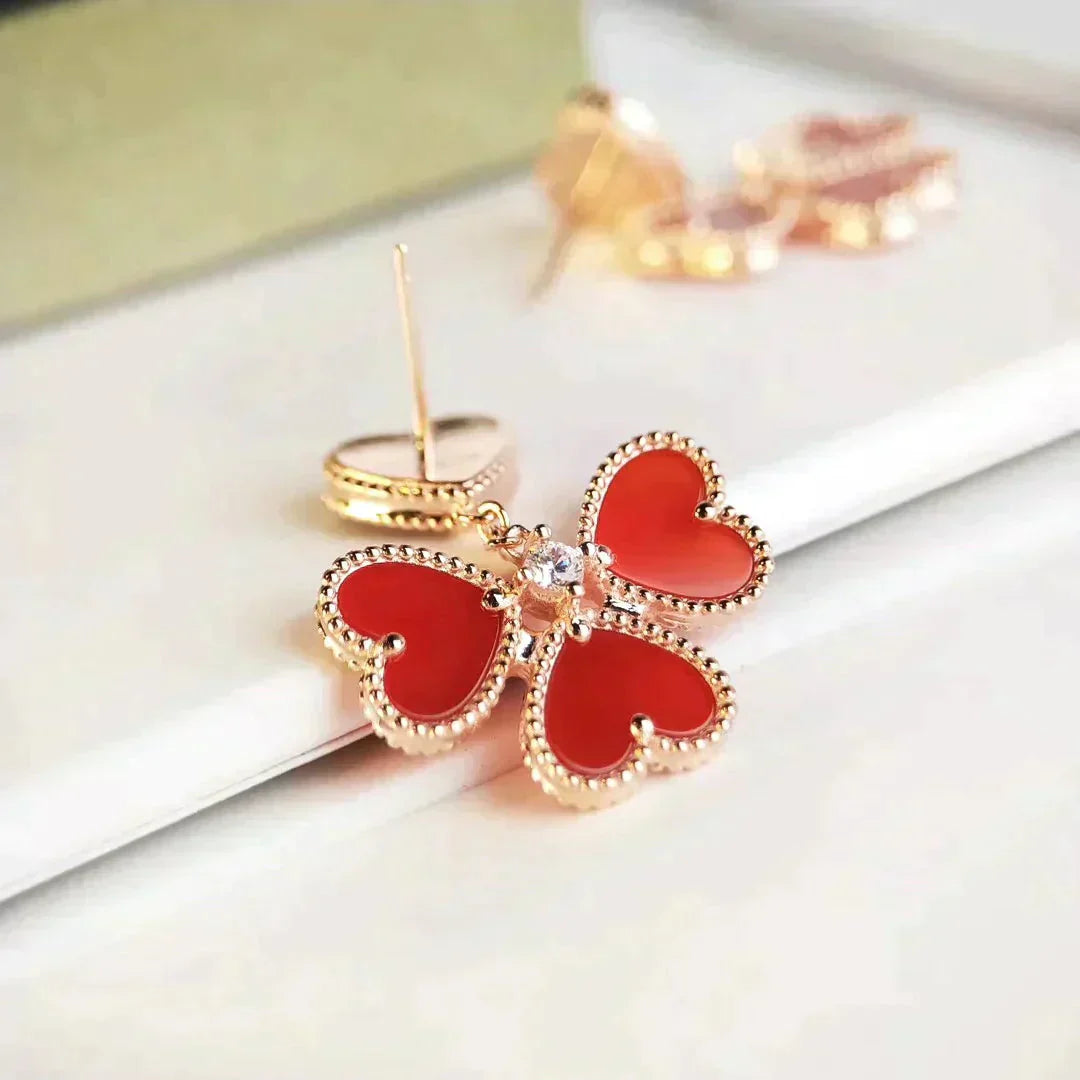 [Lumi Jewels]SWEET CLOVER CARNELIAN EARRINGS