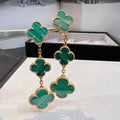 [Lumi Jewels]CLOVER MALACHITE 3 MOTIFS GOLD