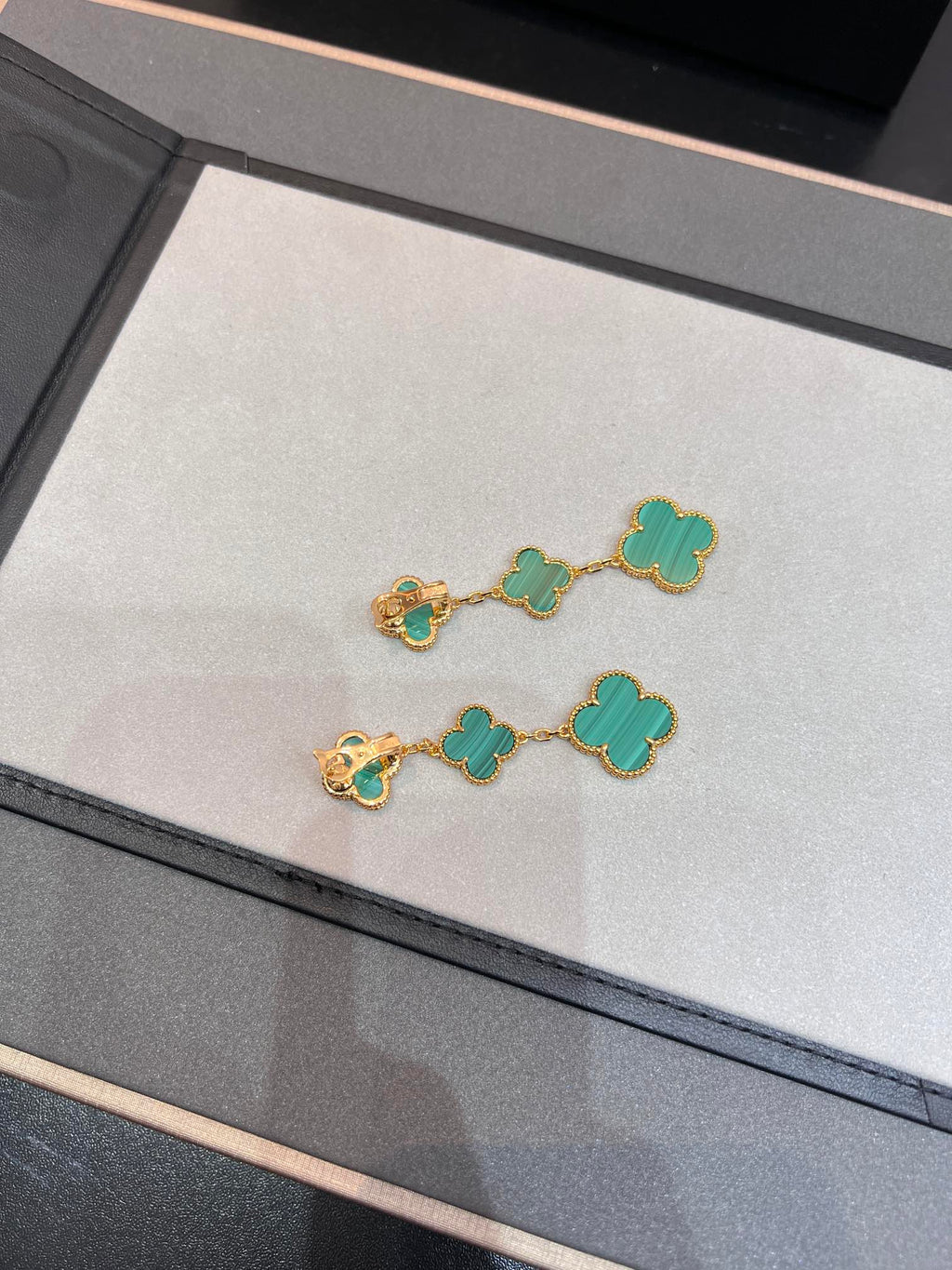 [Lumi Jewels]CLOVER MALACHITE 3 MOTIFS GOLD