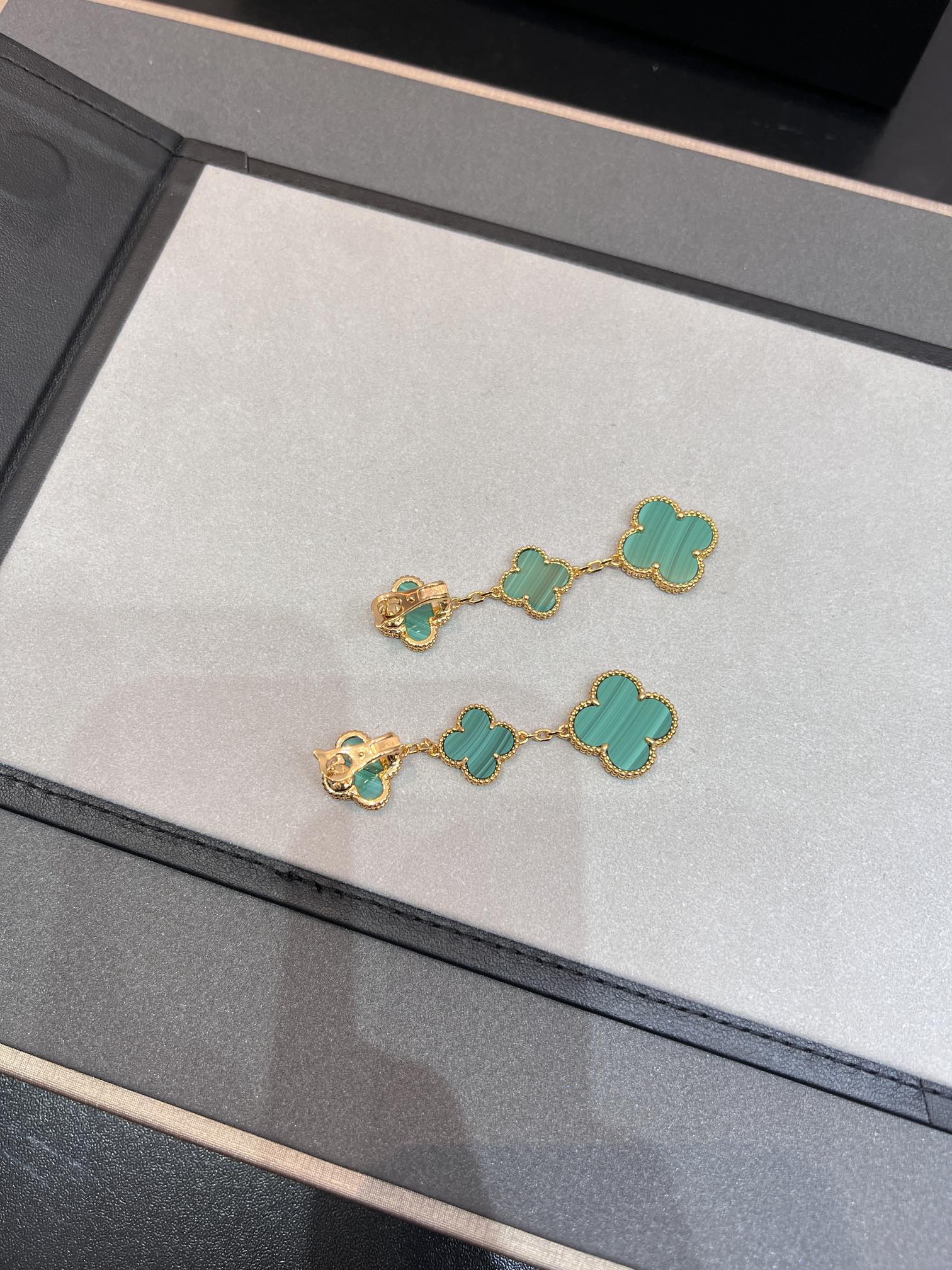 [Lumi Jewels]CLOVER MALACHITE 3 MOTIFS GOLD