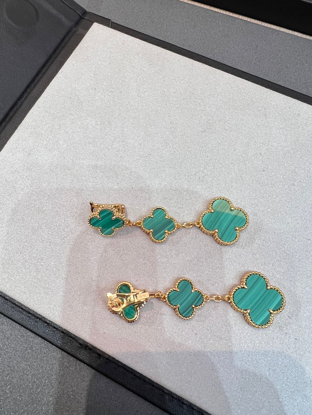 [Lumi Jewels]CLOVER MALACHITE 3 MOTIFS GOLD