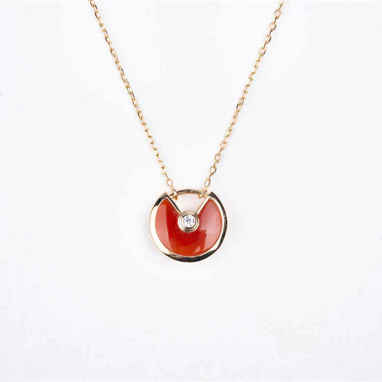 [Lumi Jewels]AMULETTE GOLD CARNELIAN ONYX NECKLACE