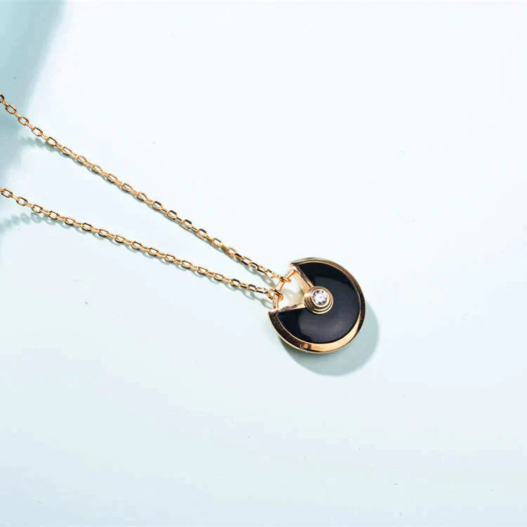 [Lumi Jewels]AMULETTE GOLD CARNELIAN ONYX NECKLACE