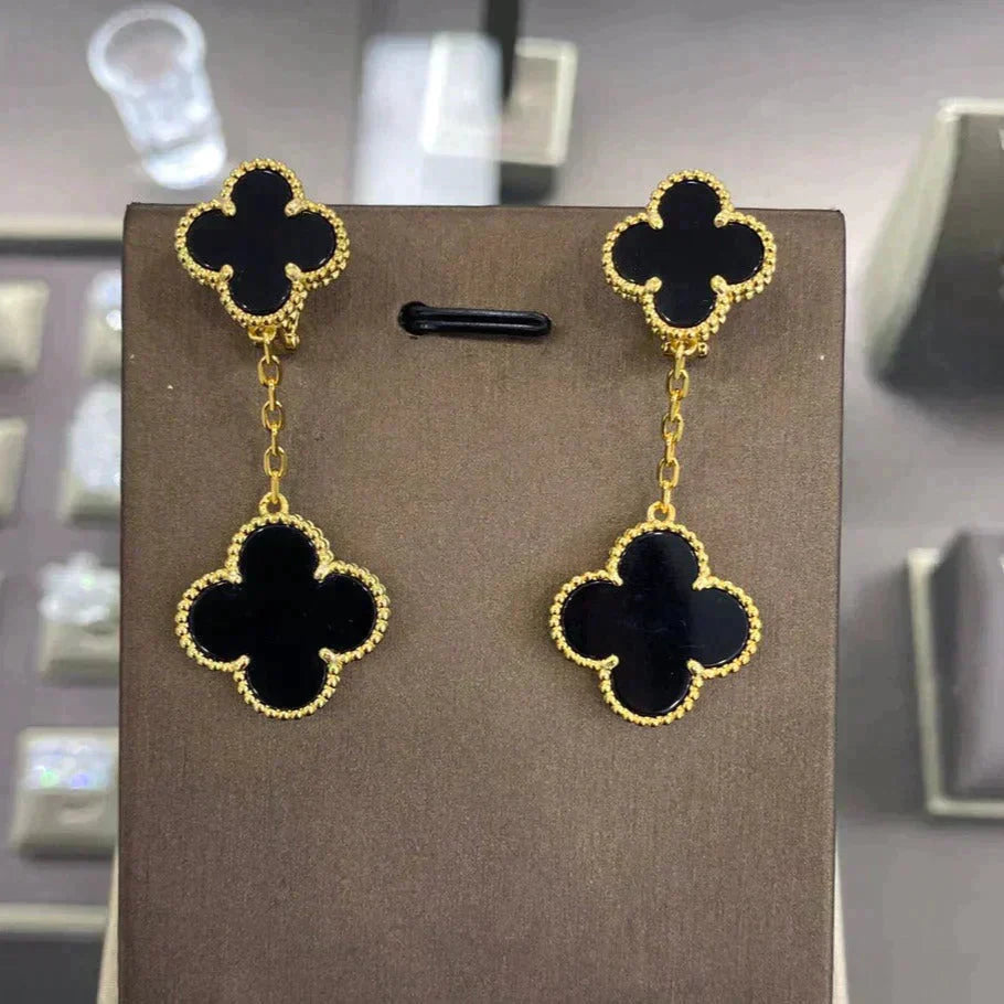[Lumi Jewels]CLOVER 2 MOTIFS  EARRINGS (MULTIPLE CHOICESC