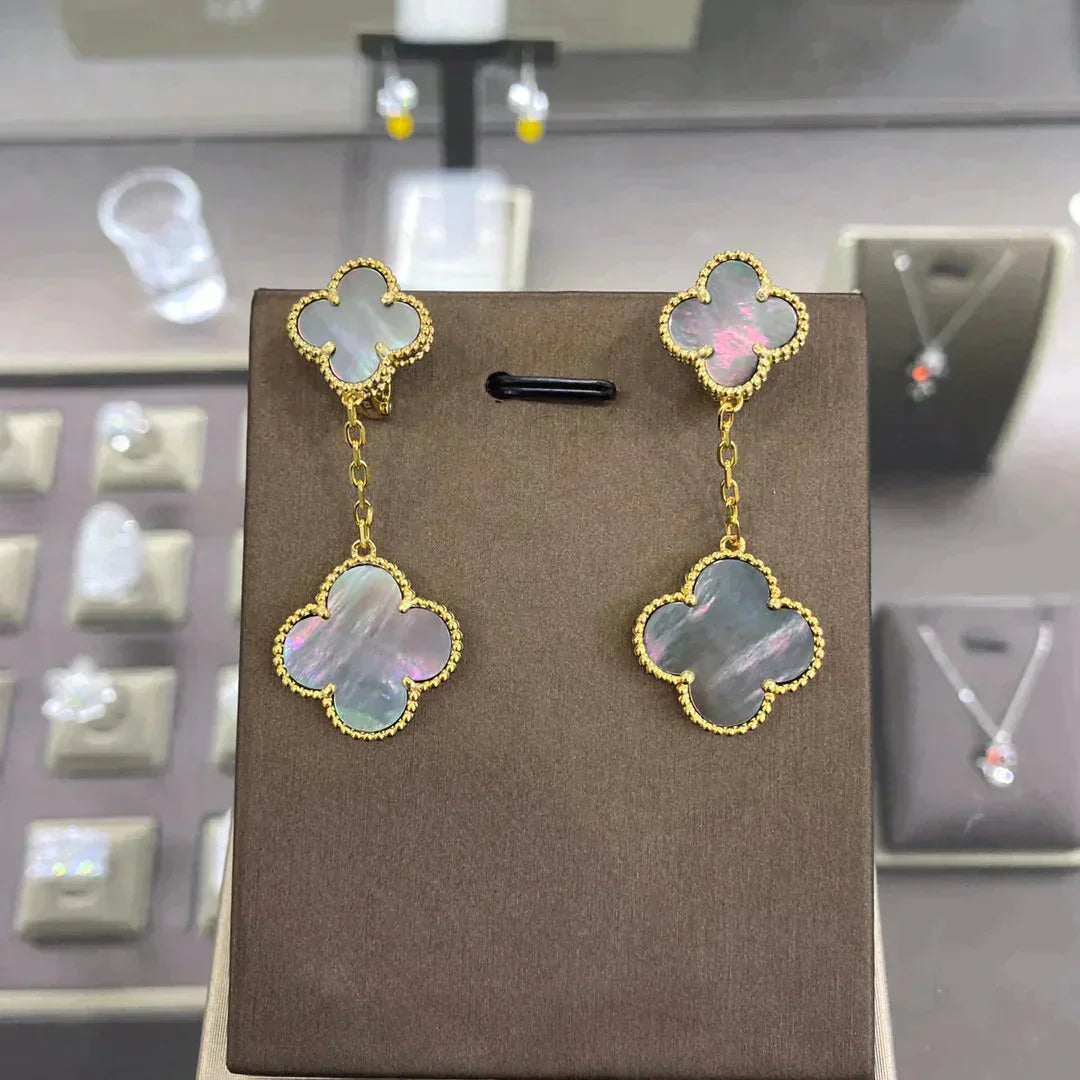 [Lumi Jewels]CLOVER 2 MOTIFS  EARRINGS (MULTIPLE CHOICESC