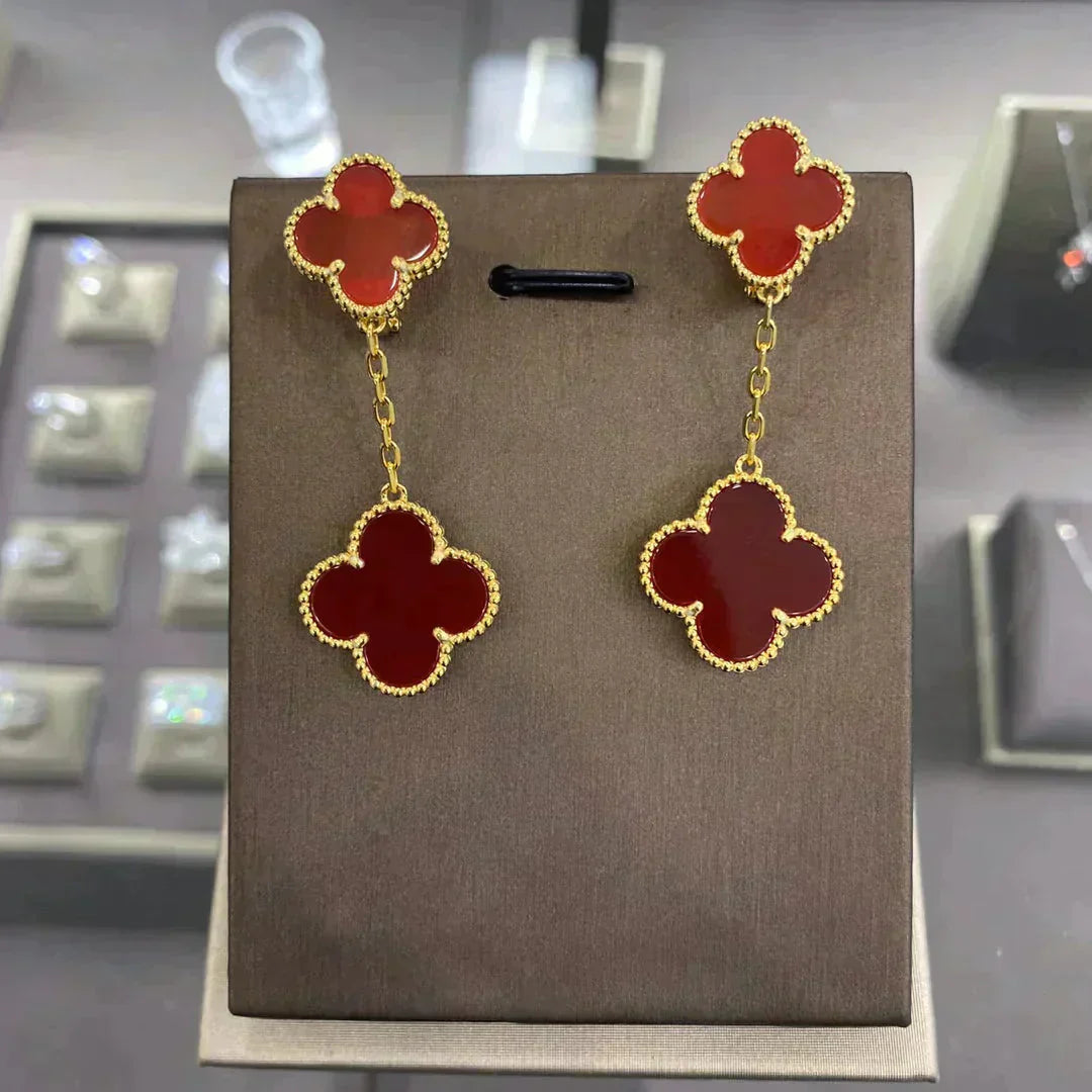 [Lumi Jewels]CLOVER 2 MOTIFS  EARRINGS (MULTIPLE CHOICESC