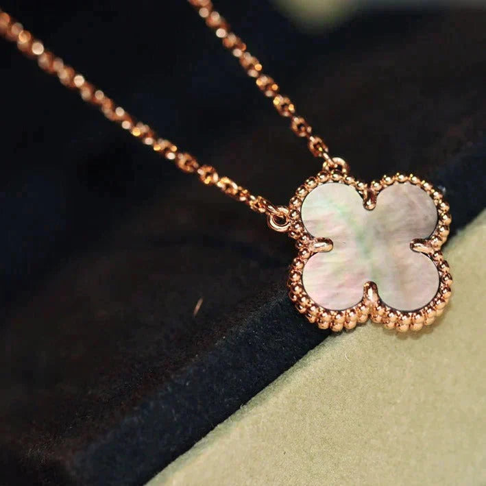 [Lumi Jewels]CLOVER 15MM  GRAY MOTHER OF PEARL NECKLACE