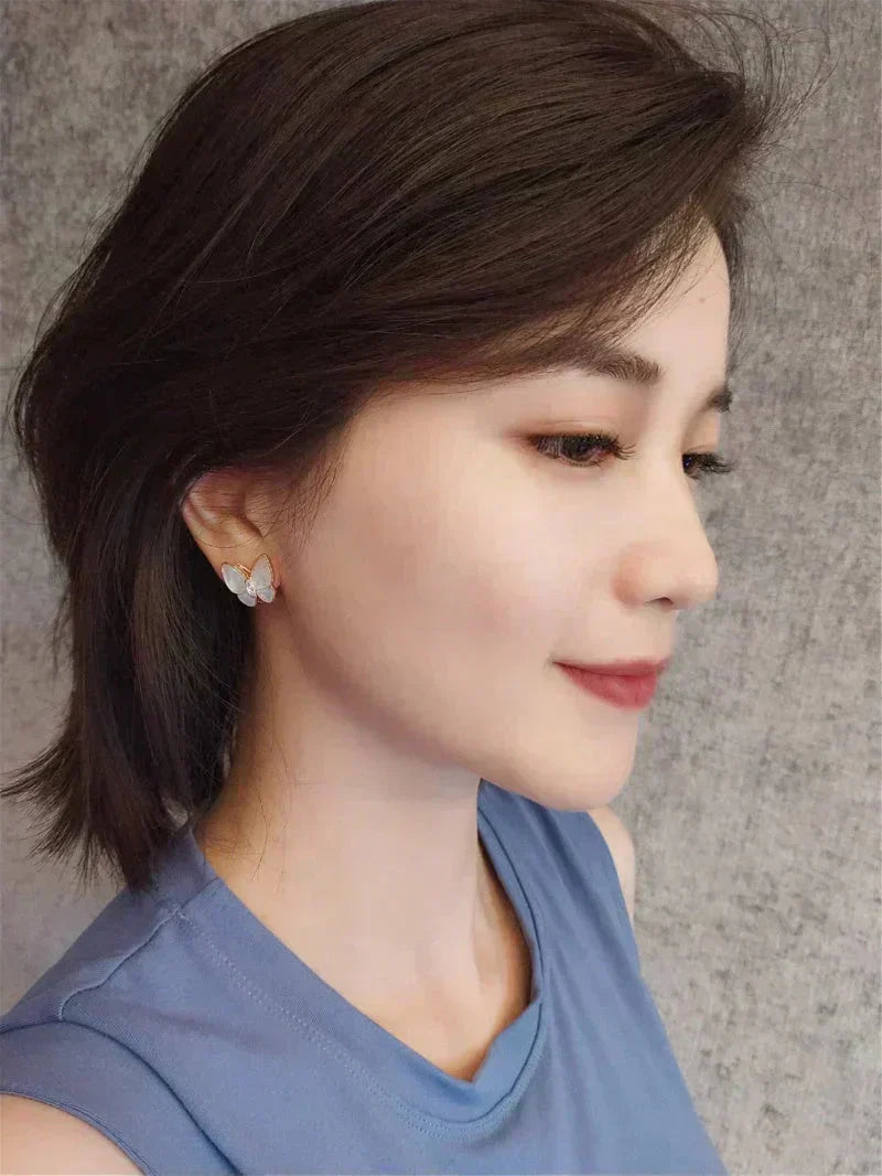 [Lumi Jewels]BUTTERFLY MOP DIAMOND EARRINGS