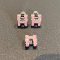 [Lumi Jewels]MINI POP H SILVER EARRINGS PINK